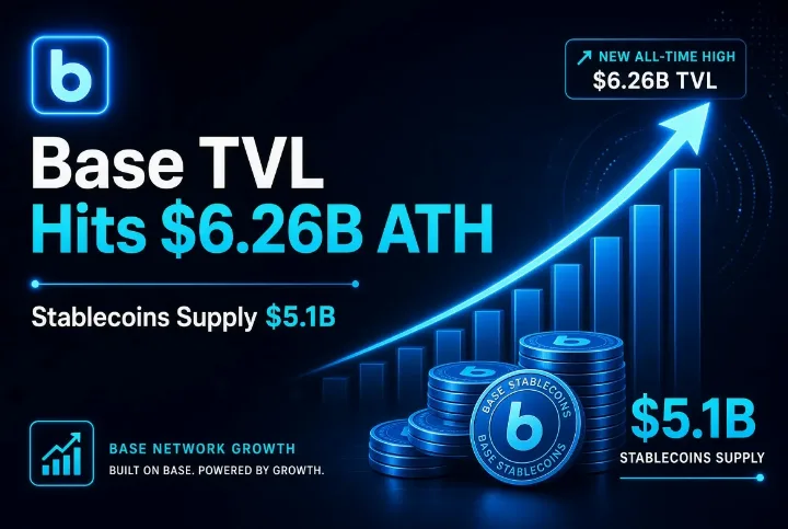 Base TVL Hits Record $6.26B as Stablecoin Supply Surpasses Competitors