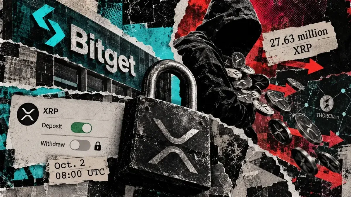 Bitget freezes XRP withdrawals as stolen tokens move toward THORChain